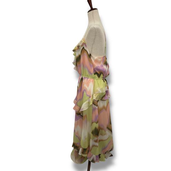 NEW Steve Madden Delphine Ruffle Dress Size XL Pastel Marble Midi Cocktail NWT - Picture 8 of 14